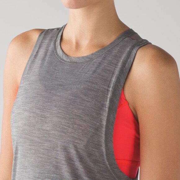Lululemon Work the Circuit Tank in Heather Slate Grey Electric Coral - Picture 4 of 12